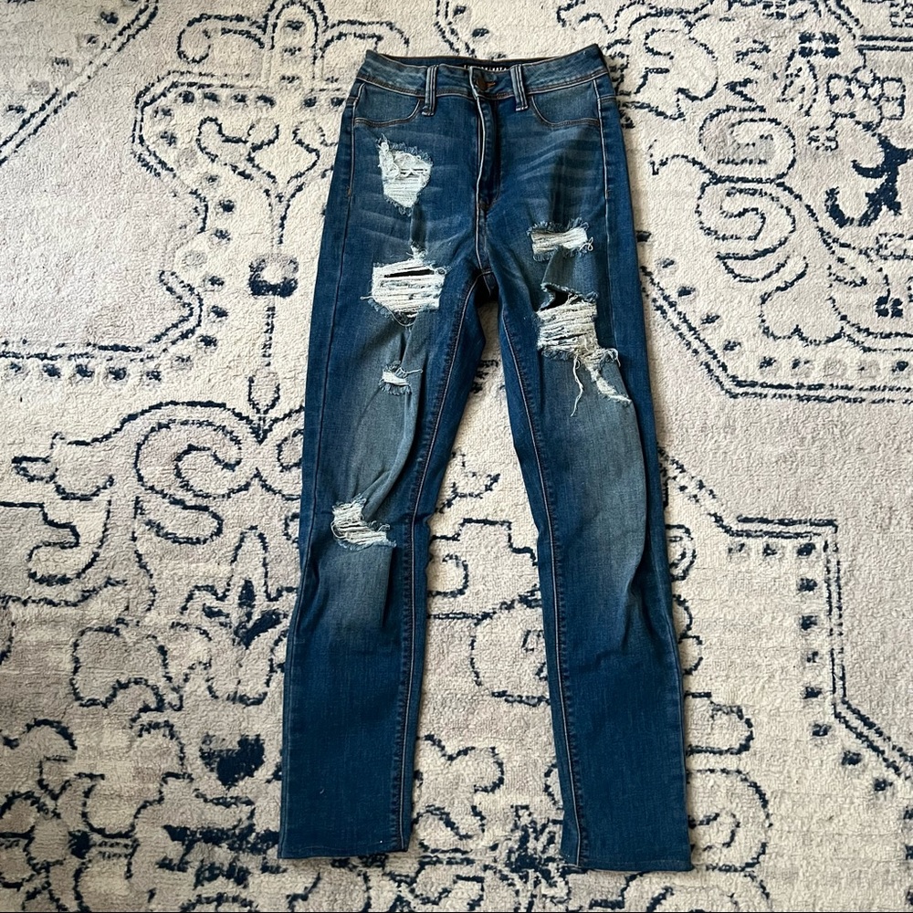 High Waist Distressed Jeans